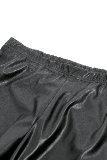 Black Cross Lace-Up PU Sheer Mesh Women's Gothic Punk Pants