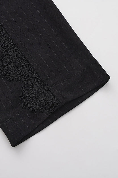 Black Double-breasted Chain Cross Embroidery Ouji Vintage Elegant Prince Gorgeous Lolita Pants