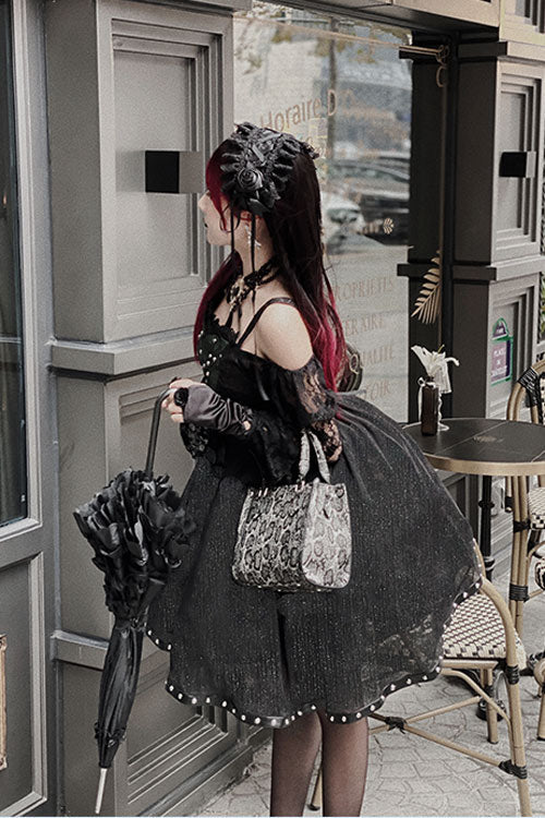 Black Green Elegant Bowknot Long Sleeves Gothic Lolita Jsk Dress