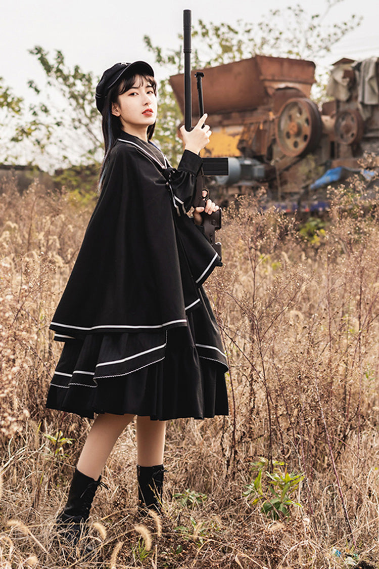 Black Military Style Loyalist Chariot Gothic Lolita Dress