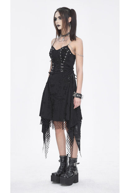 Black Lace Ripped Women's Gothic Jsk Dress