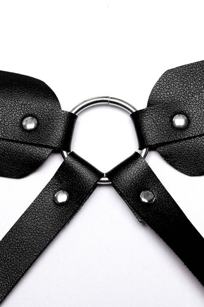 Black Adjustable Faux Leather Waist and Leg Men's Steampunk Harness