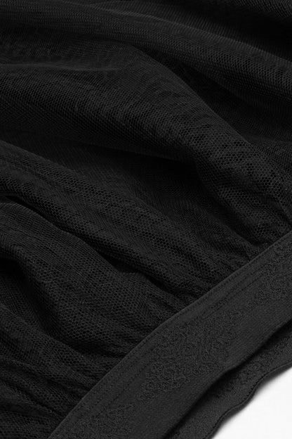 Black Embroidery Lace Asymmetric Hem Women's Gothic Skirt