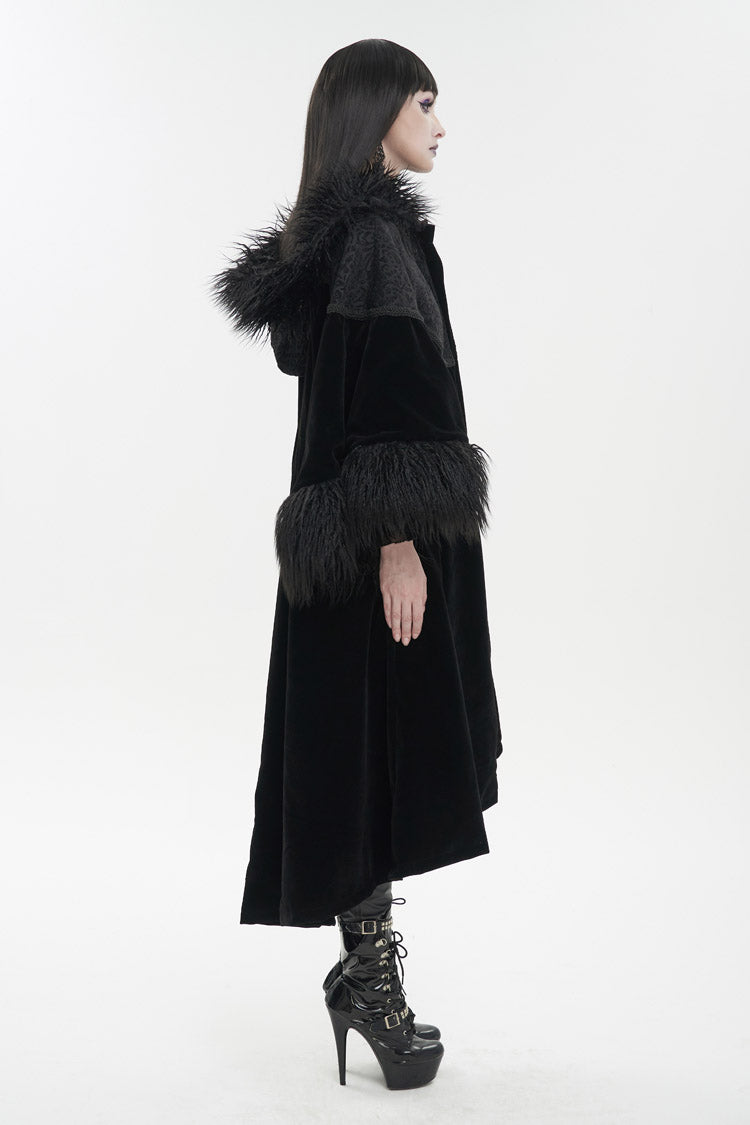 Black Jacquard Fabric Petal Stitching Three-Dimensional Webbing Cape Like Wide Wool Sleeves Women's Gothic Jacket