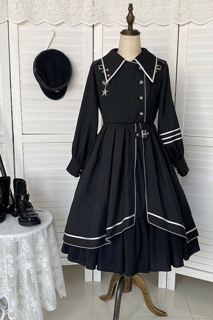 Black Military Style Loyalist Chariot Gothic Lolita Dress