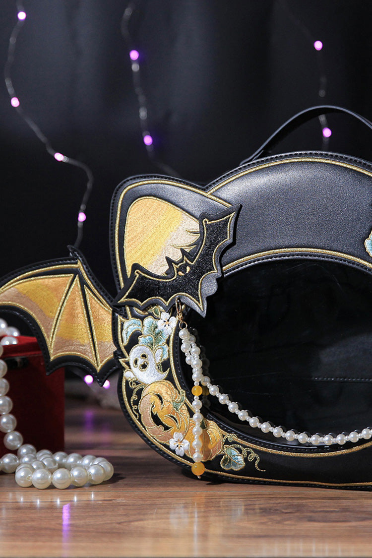 Black Devil Pumpkin Embroidery Gothic Vintage Lolita Bag