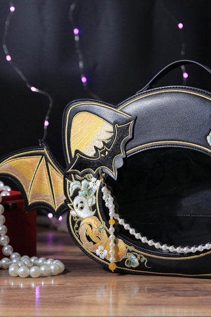 Black Devil Pumpkin Embroidery Gothic Vintage Lolita Bag