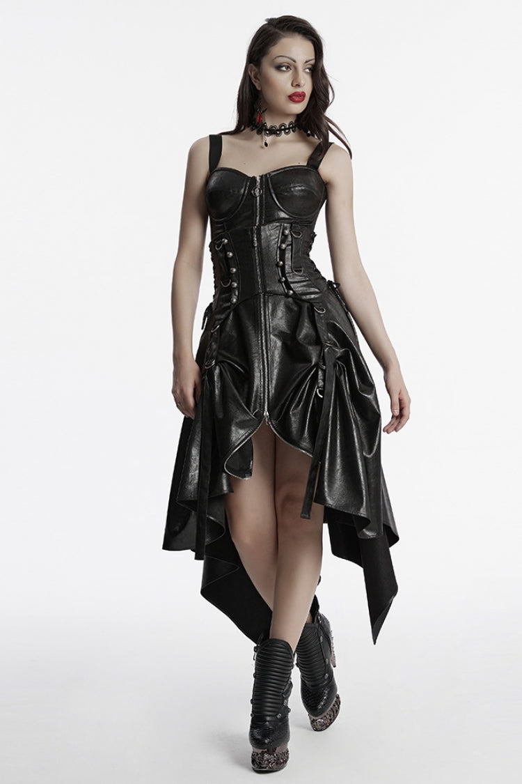 Black Lace-Up Straps Women's Punk Underbust Corset