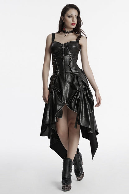 Black Lace-Up Straps Women's Punk Underbust Corset