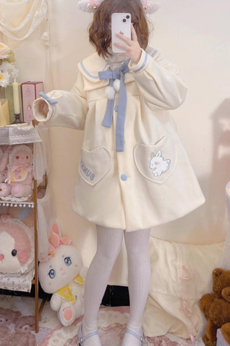 Beige Doll Collar Long Sleeves Bowknot Sweet Lolita Coat