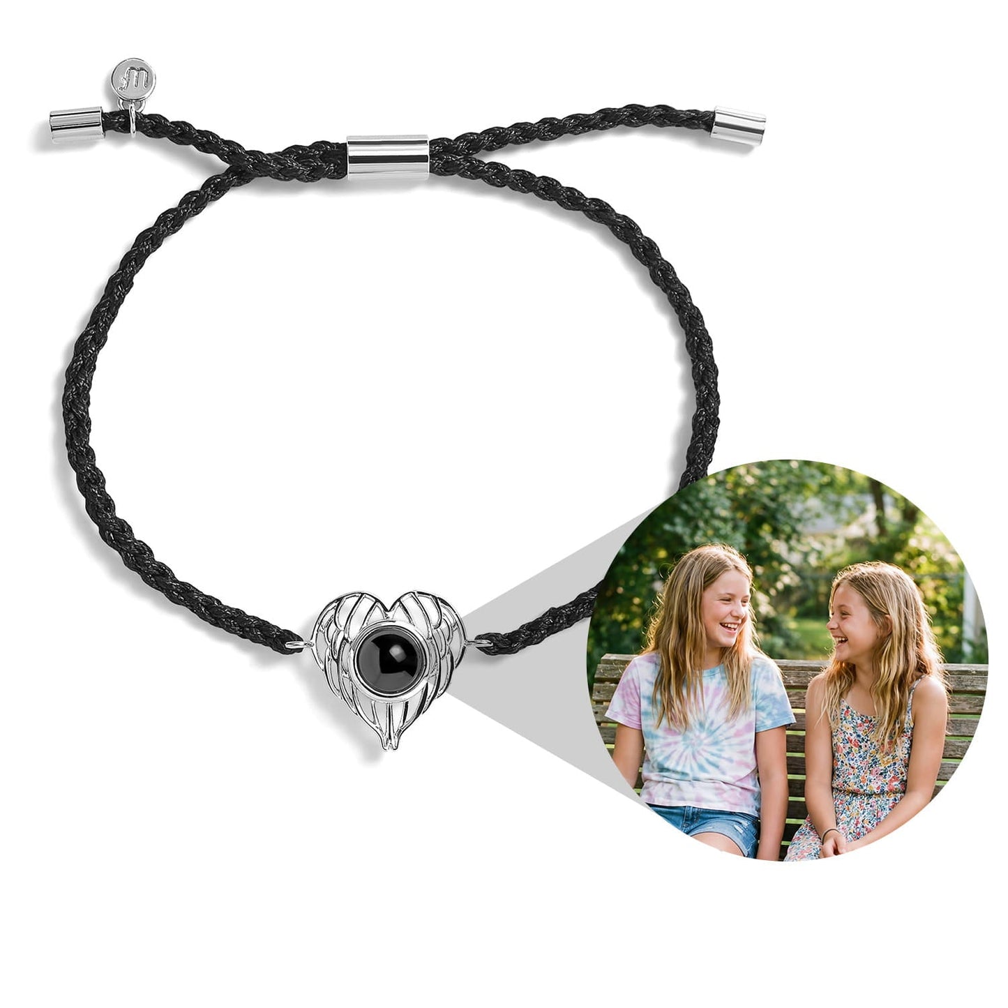 Personalized Angel Wing Photo Bracelet