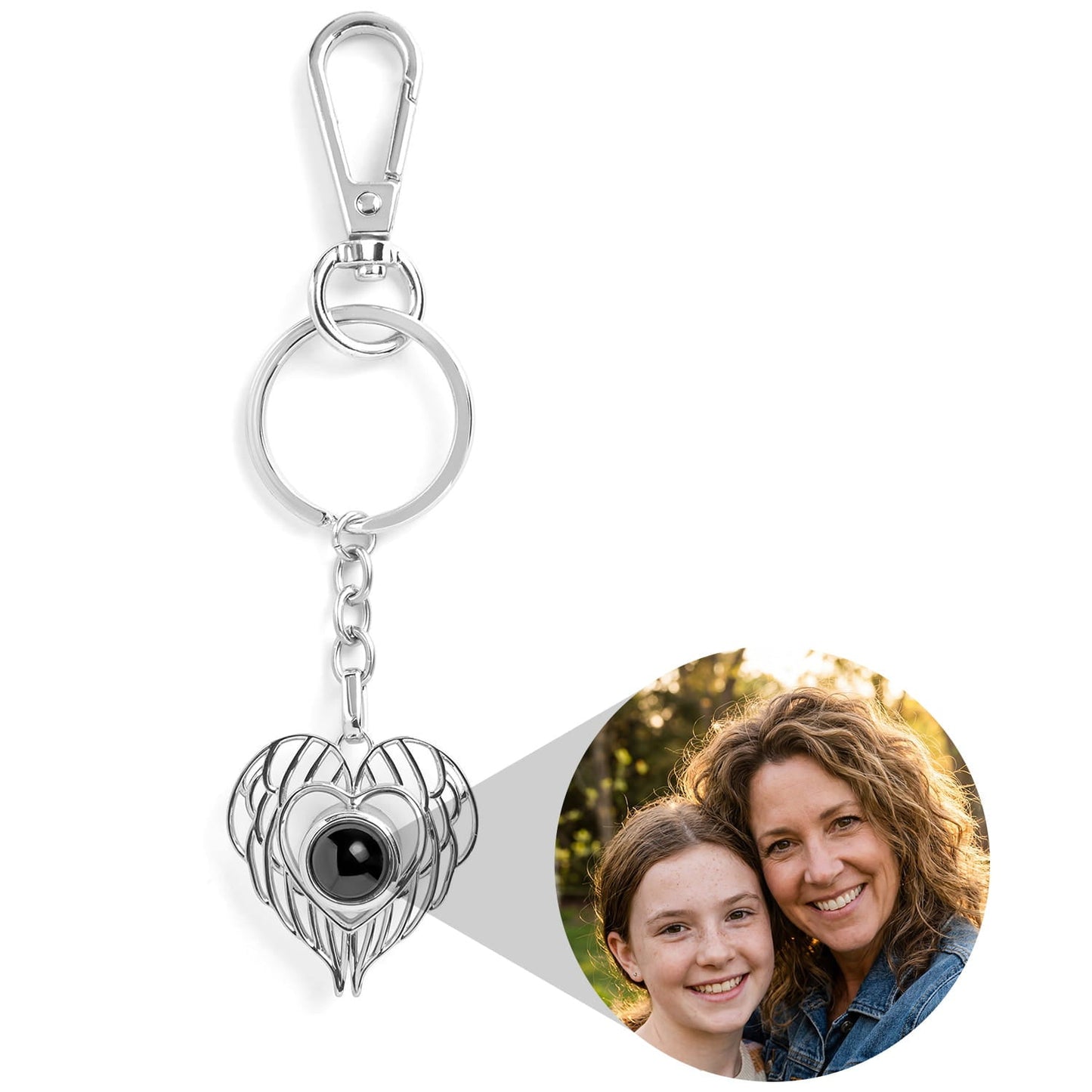 Personalized Guardian Angel Photo Keychain