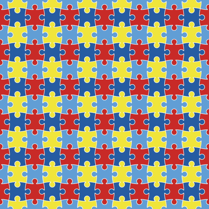 Autism Awareness Puzzle Patterned Heat Transfer Vinyl (HTV)