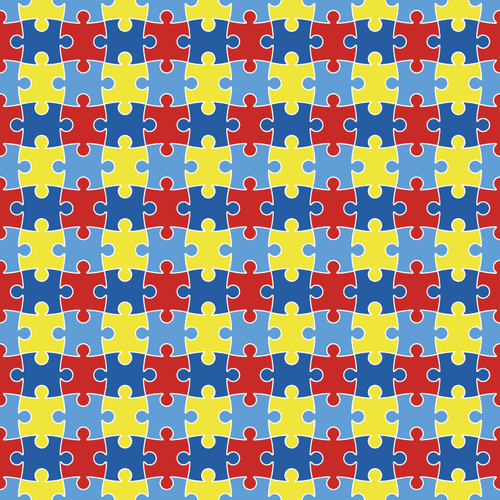 Autism Awareness Puzzle Patterned Heat Transfer Vinyl (HTV)