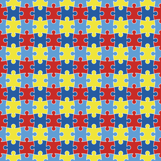 Autism Awareness Puzzle Patterned Adhesive Vinyl