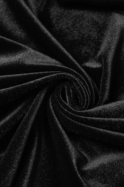 Black Floral Embroidery Diamante Velvet Hooded Women's Gothic Cloak