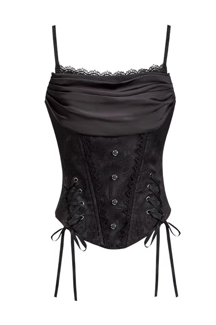 Black  [Letters & Poems · Twilight] Multi-Layered Jacquard Ruffled Witch Gothic Lolita Skirt 2 Versions