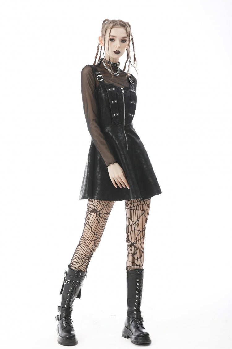 Black Long Sleeves Irregular Sheer Mesh Women's Daily Gothic Top