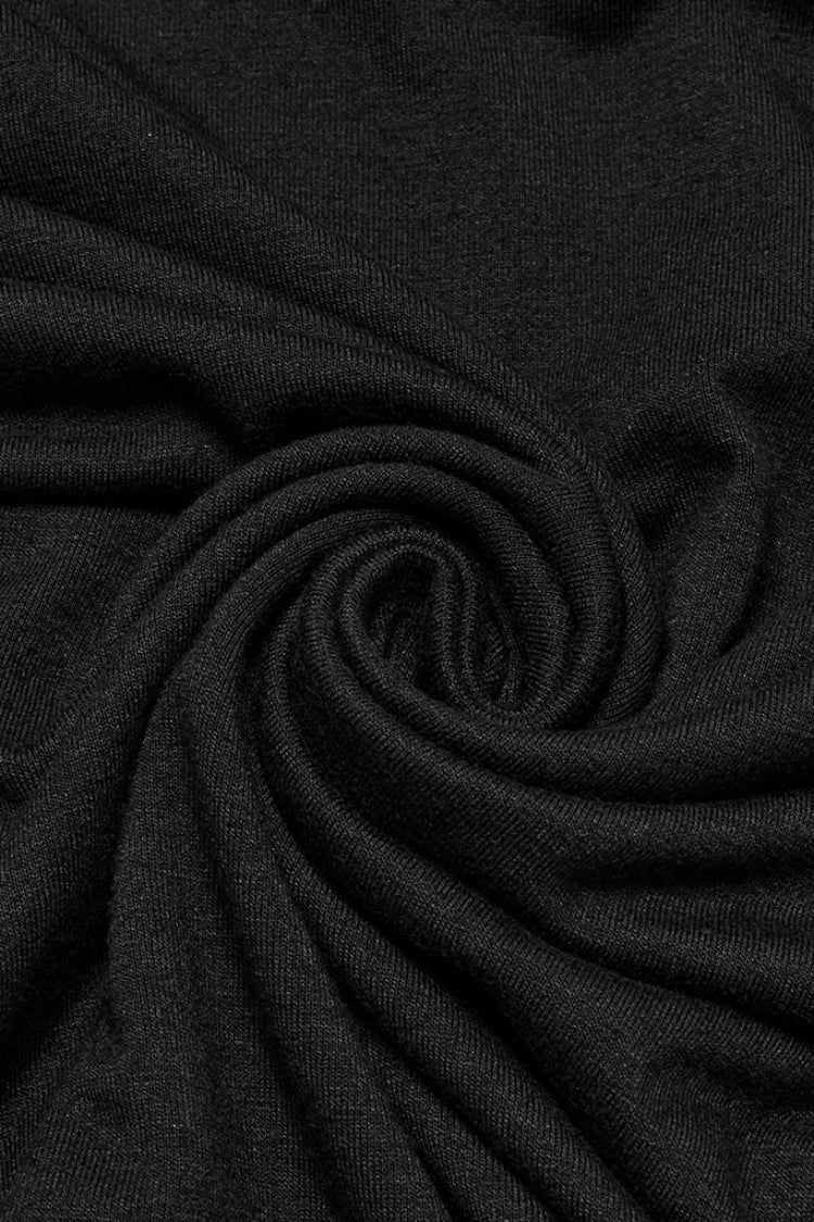 Black Long Sleeves Cowl Neck Stitching Lace Women's Gothic Blouse