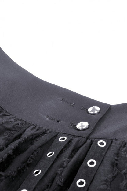 Black High Waisted Irregular Women's Punk Super Mini Skirt