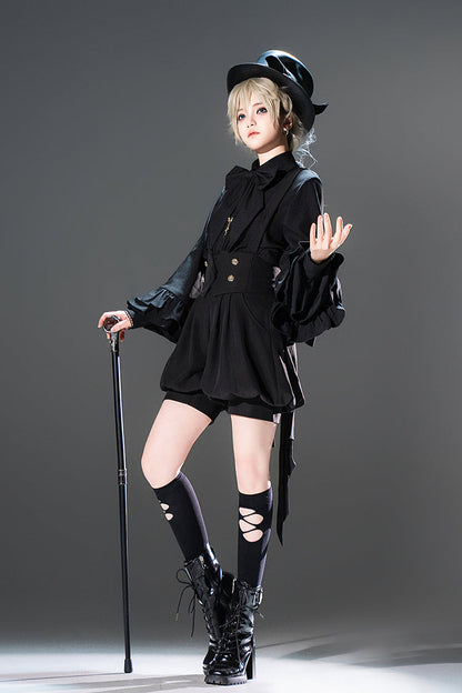 Black Long Sleeves Vintage Elegant Prince Ouji Fashion Lolita Blouse