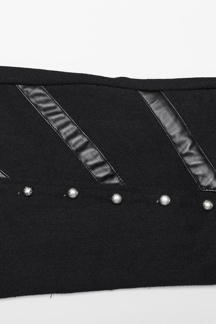 Black Mesh Rivet Women's Punk Flared Pants