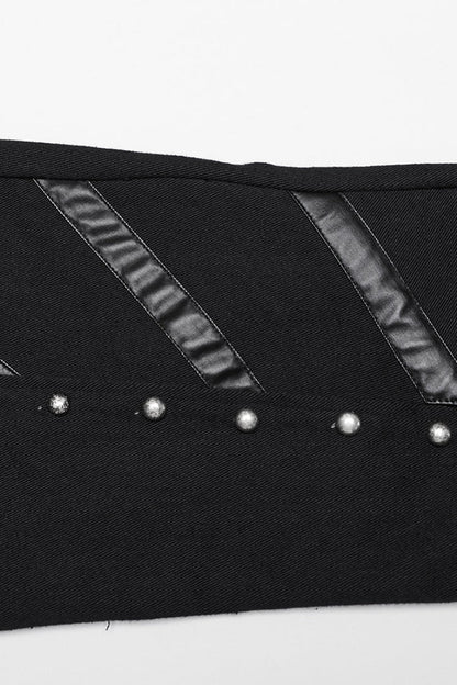 Black Mesh Rivet Women's Punk Flared Pants