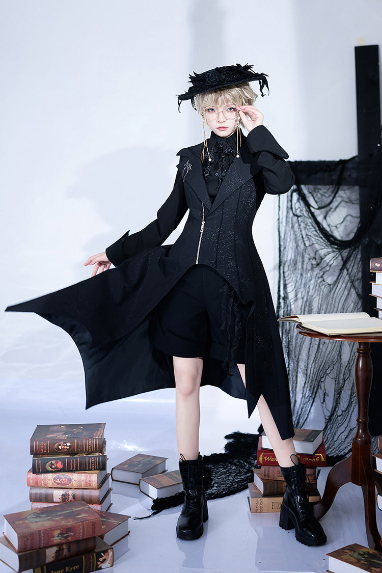 Black Irregular Ouji Fashion Gothic Vintage Handsome Cool Lolita Vest