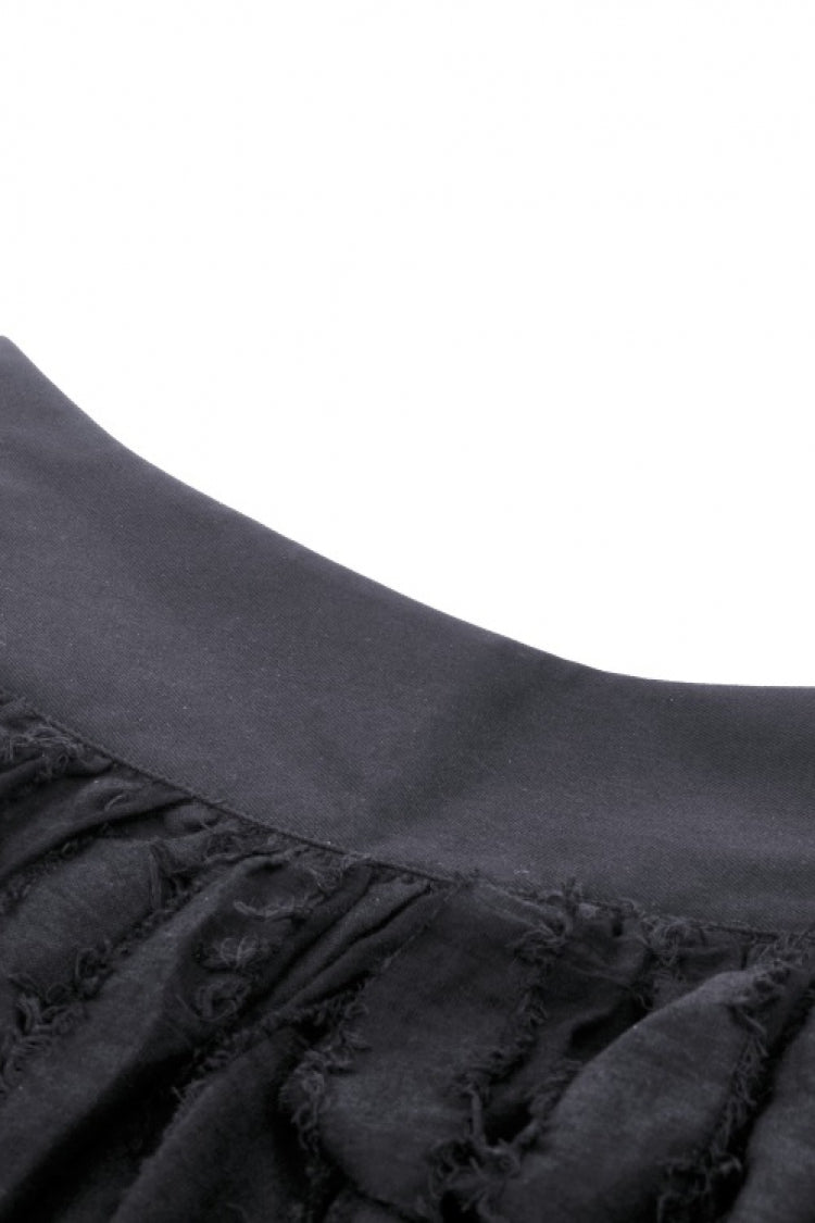 Black High Waisted Irregular Women's Punk Super Mini Skirt