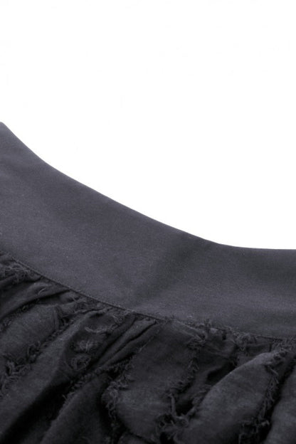Black High Waisted Irregular Women's Punk Super Mini Skirt