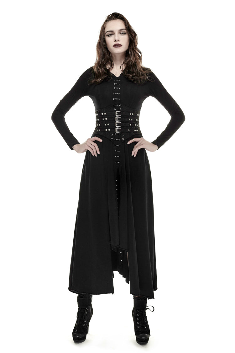 Black Metal Nails Metal Hasp Decoration Womens Steampunk Girdle