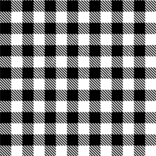 Black and White Buffalo Plaid Patterned Heat Transfer Vinyl (HTV)