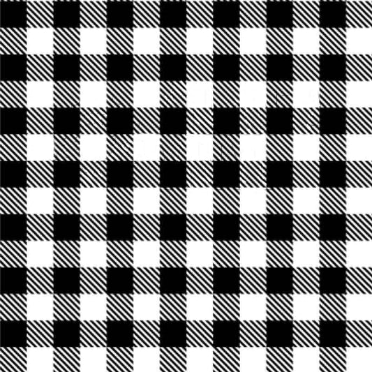 Black and White Buffalo Plaid Patterned Heat Transfer Vinyl (HTV)