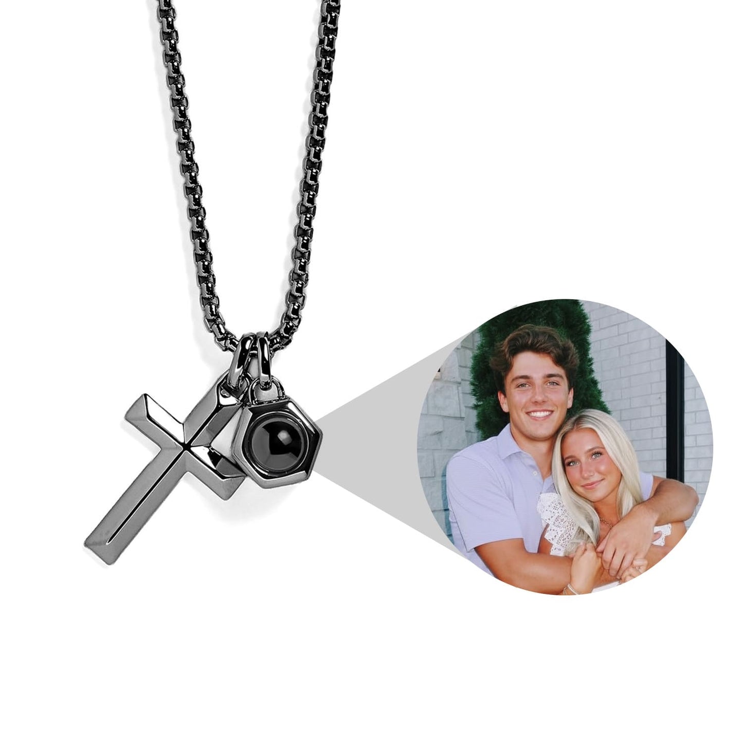 Personalized Cross Photo Necklace