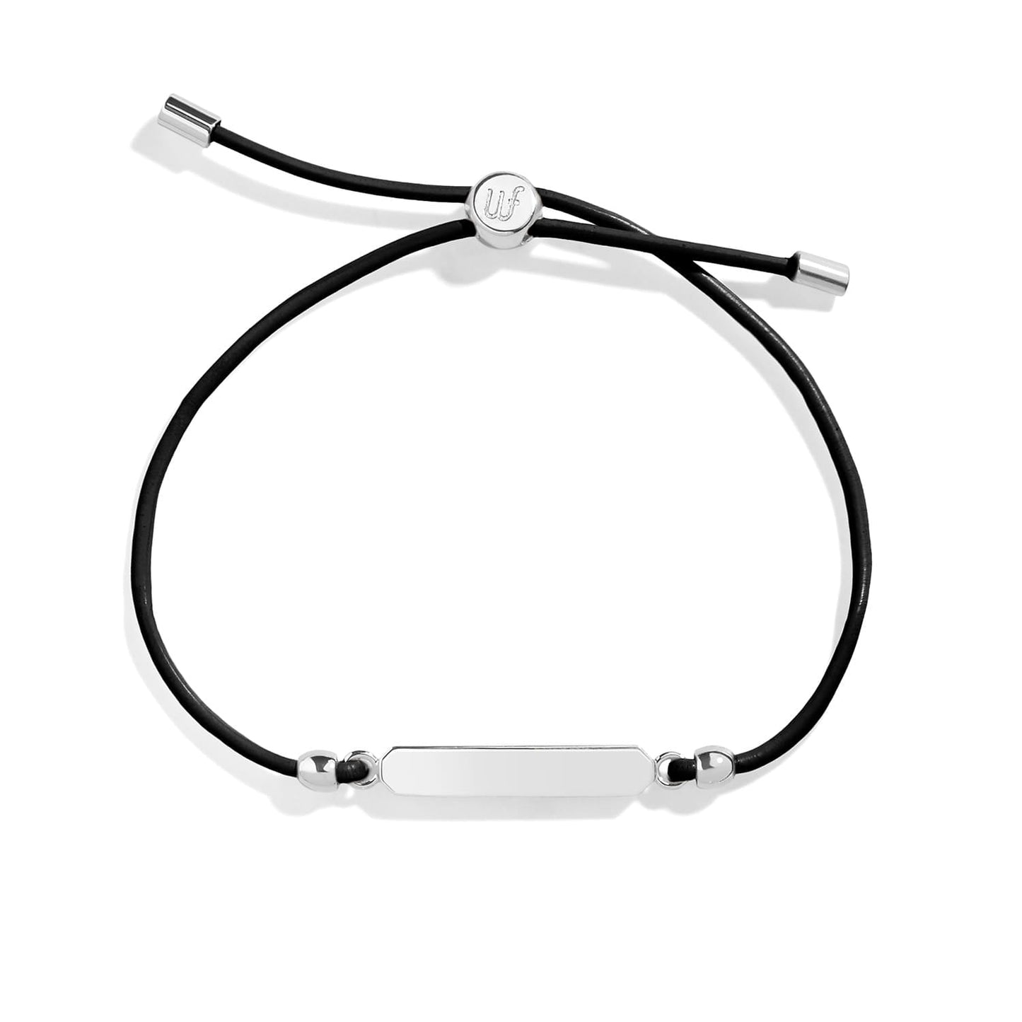 Engravable Bar Leather Bracelet