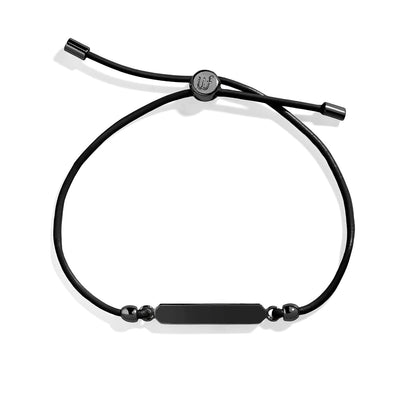 Engravable Bar Leather Bracelet