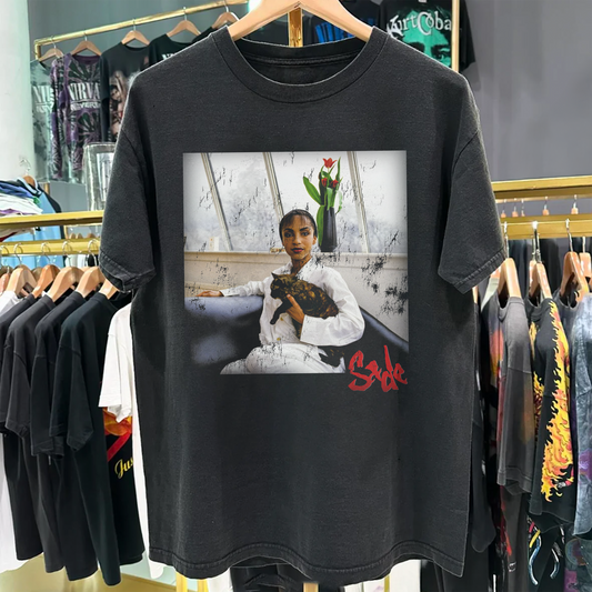Retro Sade Heavyweight Black Tshirt