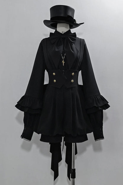 Black Long Sleeves Vintage Elegant Prince Ouji Fashion Lolita Blouse
