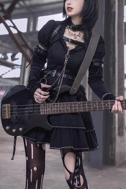 Black Letters and Poems Gothic Punk Lolita JSK Dress