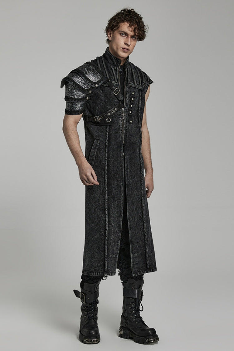 Black Print Embroidery Men's Steampunk Shoulder Harness