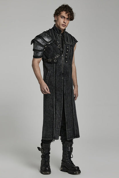 Black Print Embroidery Men's Steampunk Shoulder Harness