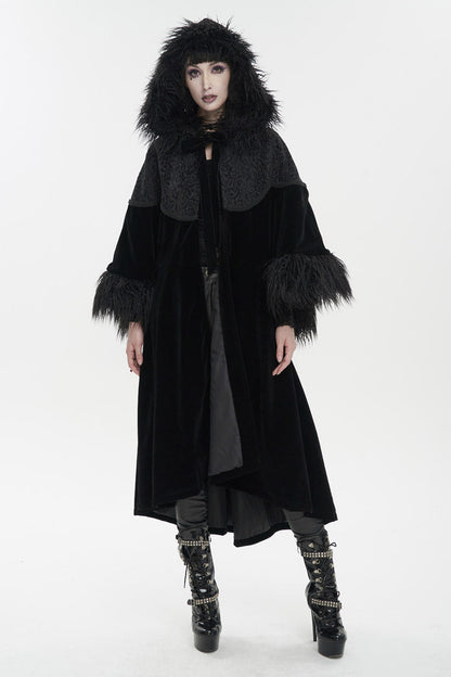 Black Jacquard Fabric Petal Stitching Three-Dimensional Webbing Cape Like Wide Wool Sleeves Women's Gothic Jacket
