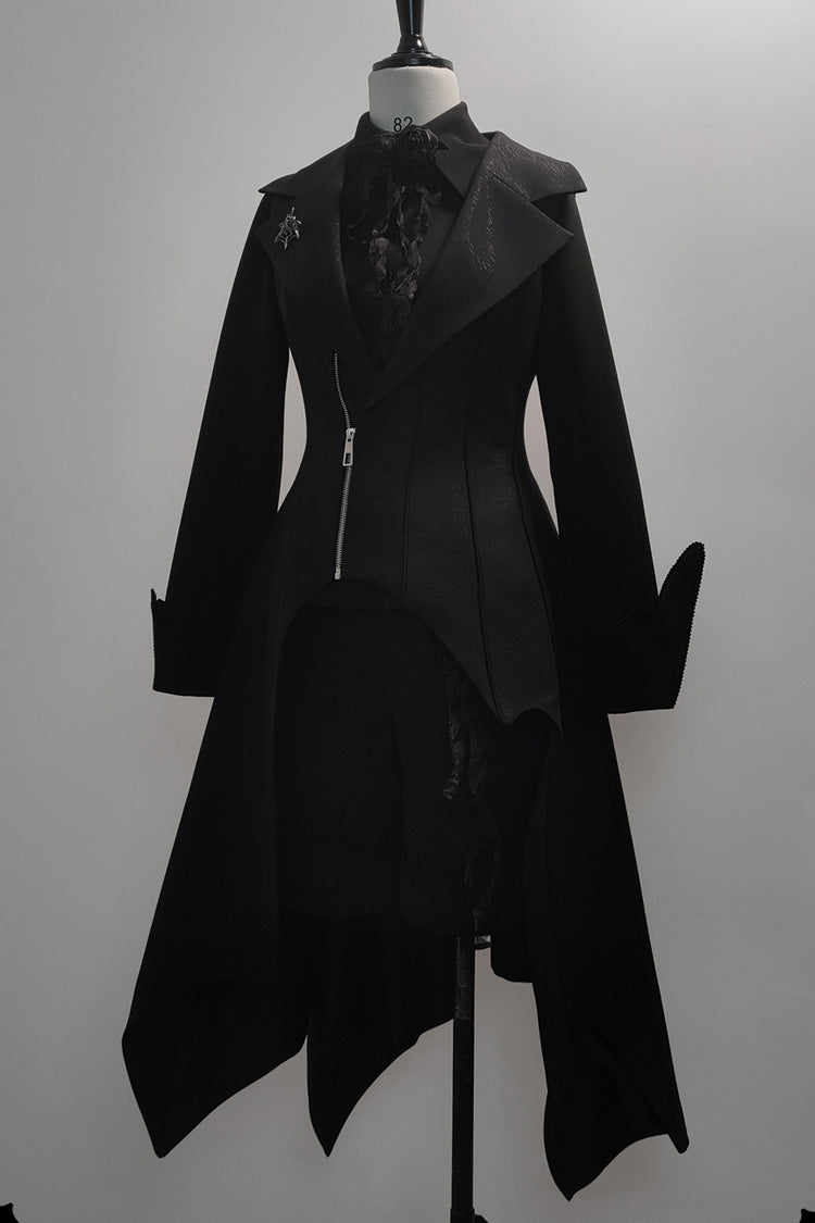 Black Irregular Ouji Fashion Gothic Vintage Handsome Cool Lolita Vest