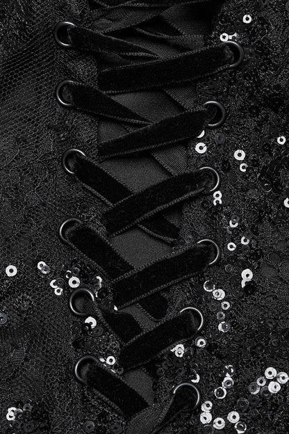 Black Off Shoulder Embroidery Lace Slim Women's Gothic Gown Fishtail Dress
