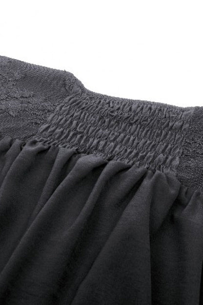 Black High Waisted Heart Embroidered Lace Women's Gothic Maxi Skirt