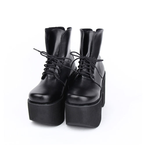 Black Platform Heel Classic Lolita Boots