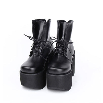 Black Platform Heel Classic Lolita Boots