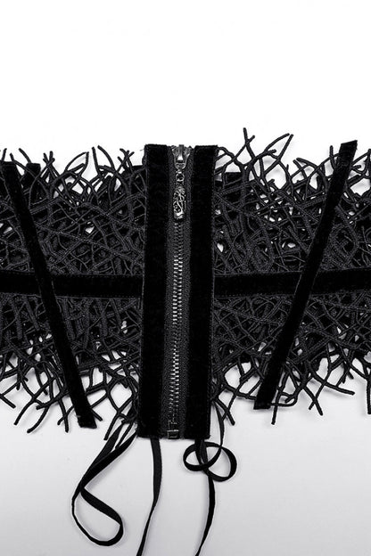 Black Hollow Mesh Women's Gothic Girdle