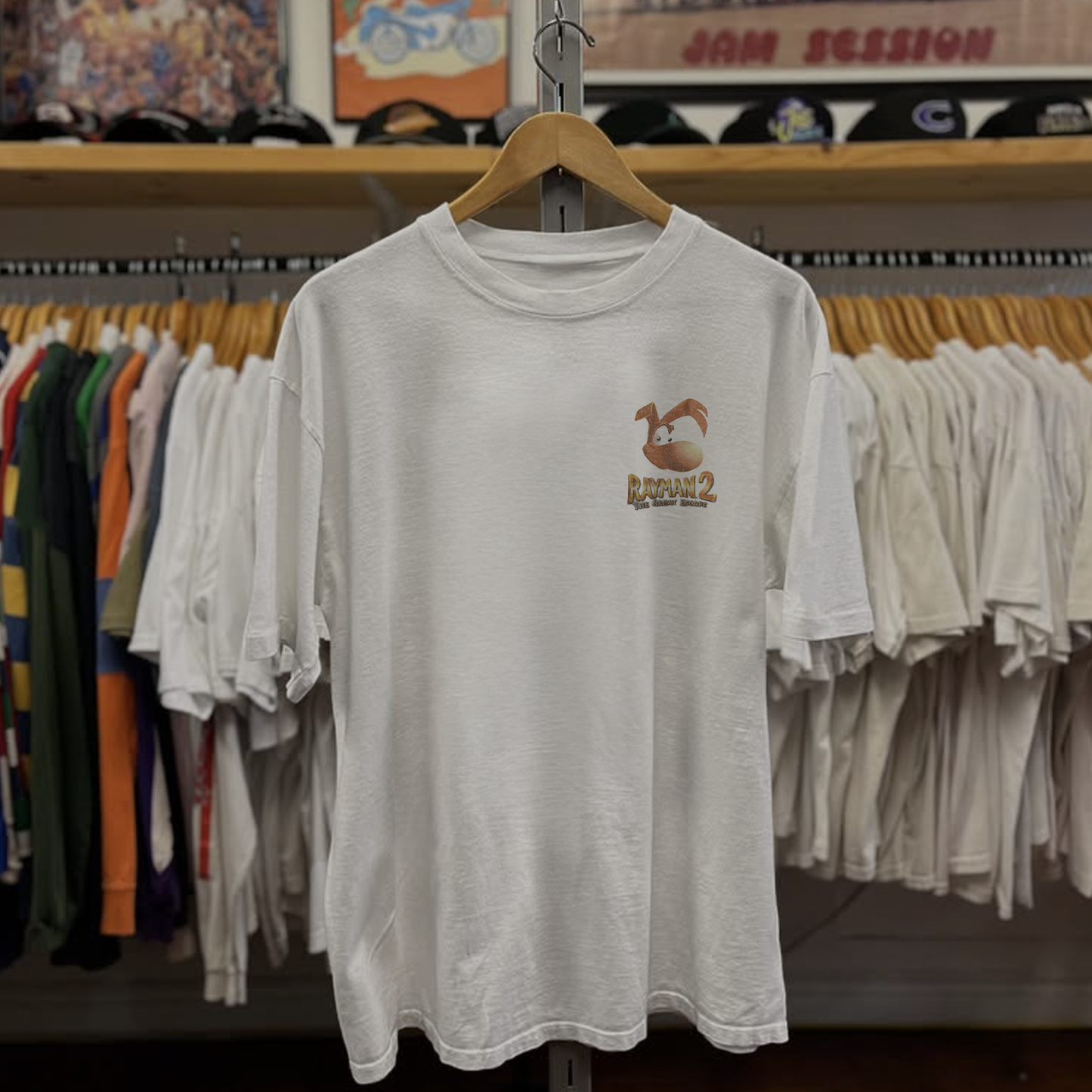 1999 Rayman 2 The Great Escape Game Washed White Tee