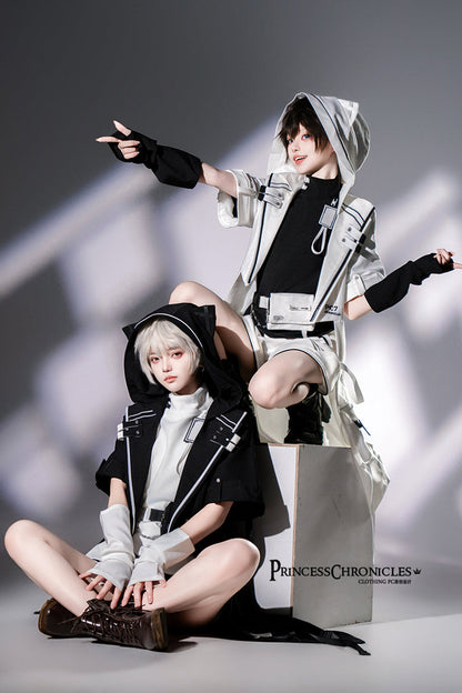 Black Functional Style Ouji Fashion Prince Handsome Lolita Cat Ears Coat